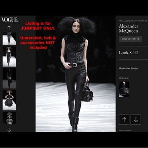 Alexander McQueen Fall 2008 Runway Look 8 Catsuit Jumpsuit Brocade Goth IT38 XS